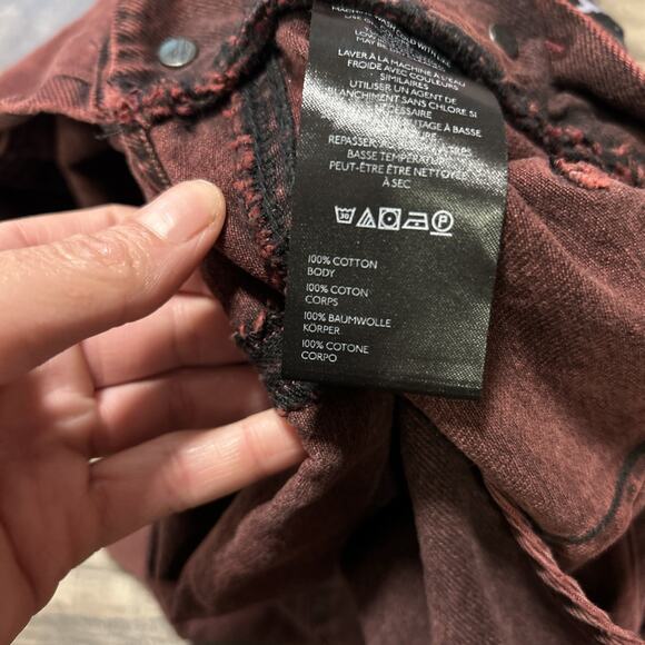 We the Free Red Denim Ziggy Shortalls Overalls Shorts Jean Women’s Medium - Picture 10 of 11